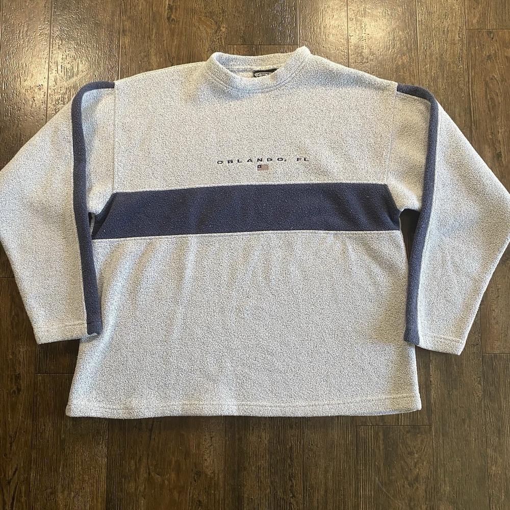 Vintage 90's Crewneck Exist Sportline Fleece Spellout Orlando Florida XL USA